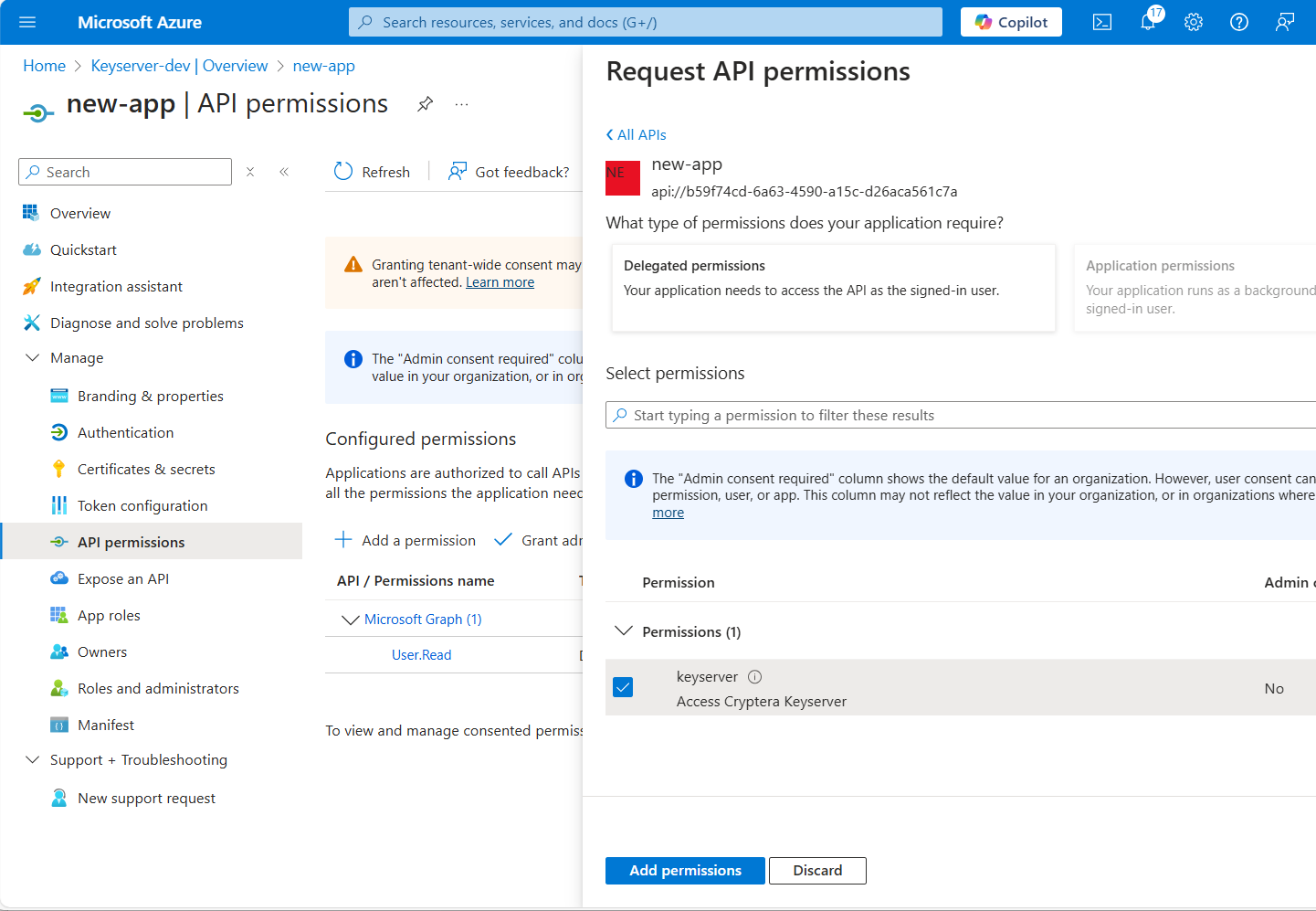 Request API Permission